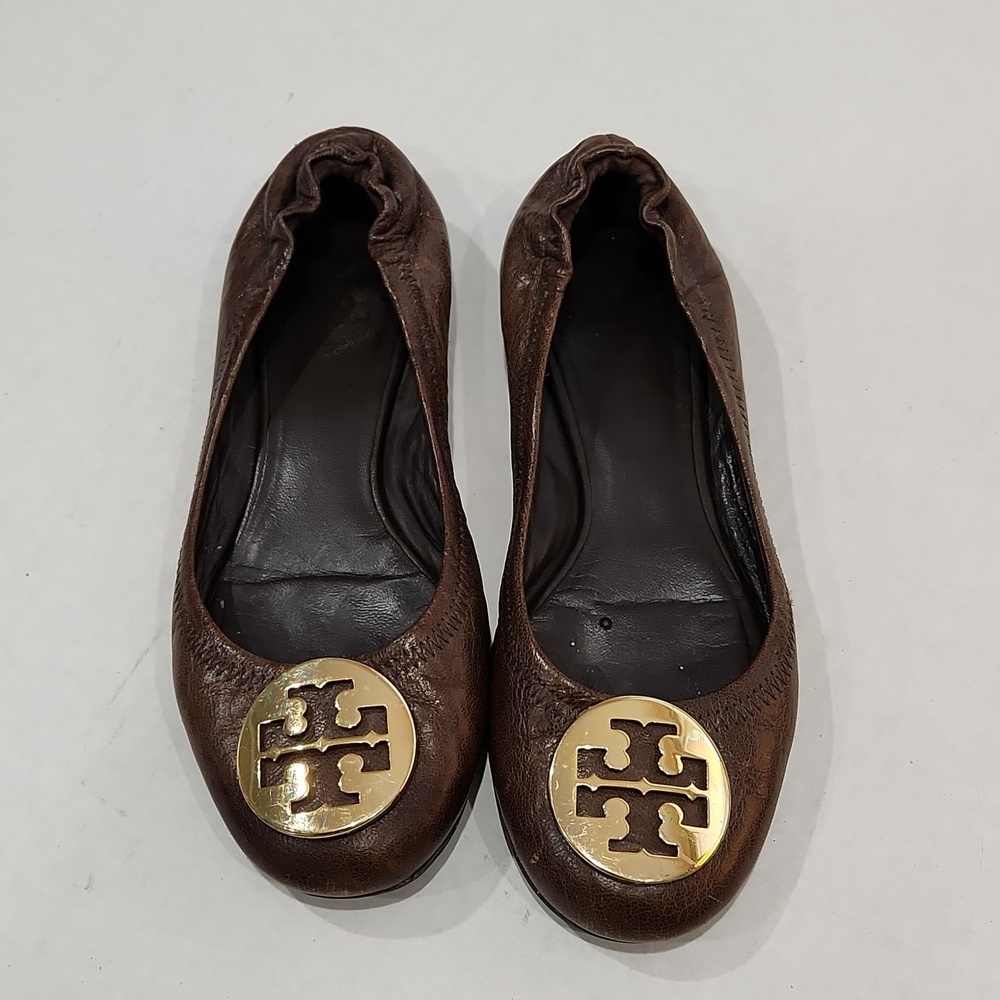 Tory Burch Flats With Gold Logo Size 7